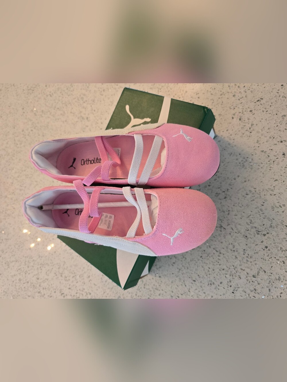 Puma Speed Ballet Flats- Pink White Suede - 38 - Picture 5 of 16